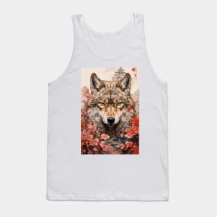 Red Flowers Wolf Tank Top